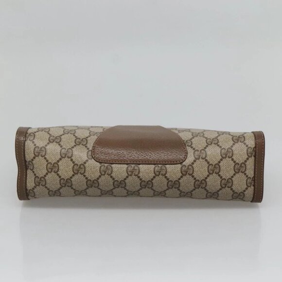 GUCCI GG Supreme Web Sherry Line Clutch Bag PVC Beige Gold 89 01 033 Auth BA4626 - Picture 6 of 16